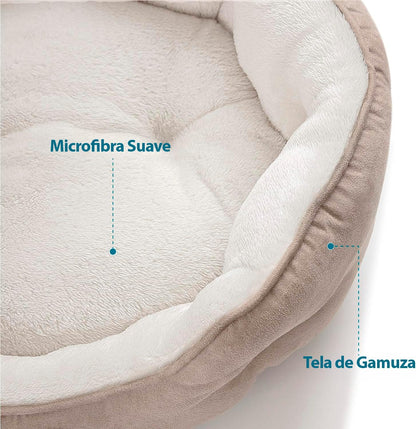 Cama suave para gato o perro chico/mediano (Camel, Med)