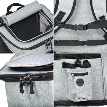 Mochila transportadora de perro o gato expandible (Gris)