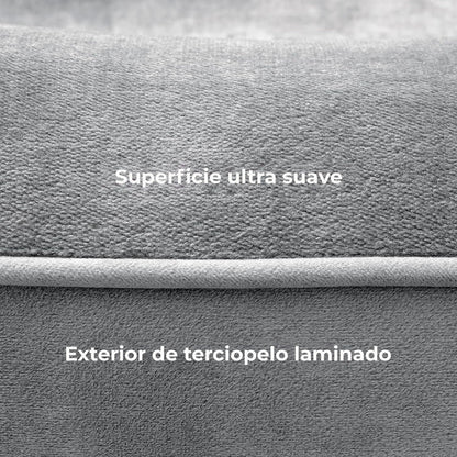 Cama para Perro con Cabecera Completa (Med, Gris)