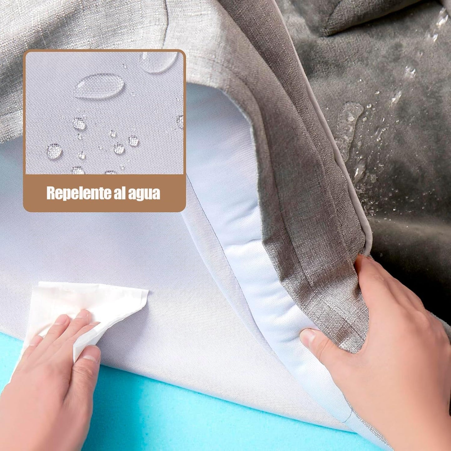 Cama para Perro con Soporte Ortopédico y Funda Lavable · Acabado Tipo Lino