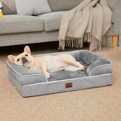 Cama para Perro con Soporte Ortopédico y Funda Lavable · Acabado Tipo Lino