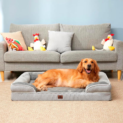 Cama para Perro con Soporte Ortopédico y Funda Lavable · Acabado Tipo Lino